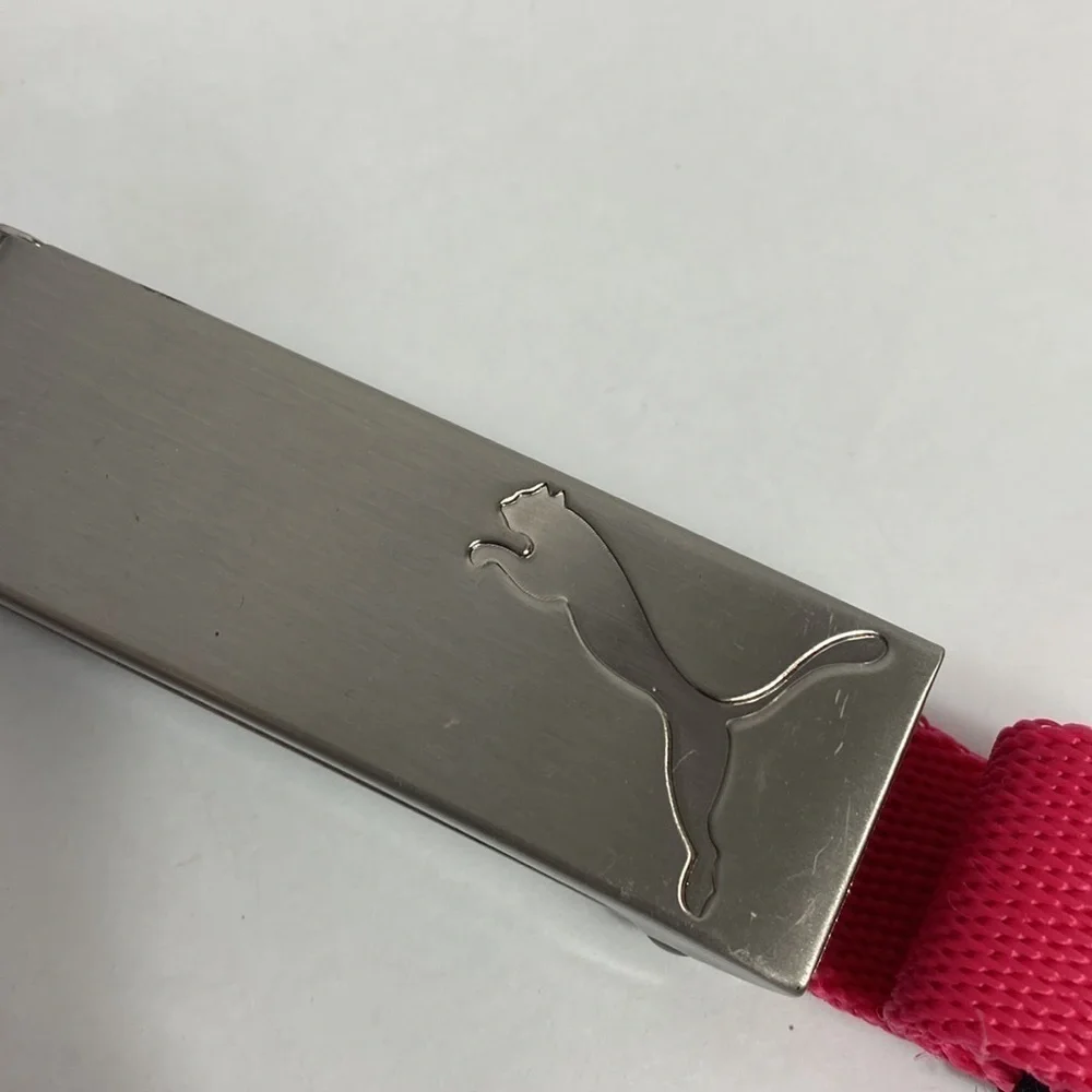 Puma pink cut to length webbing belt NWT